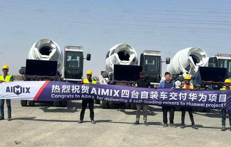 Four Self-Loading Concrete Mixers for Huawei in Saudi Arabia